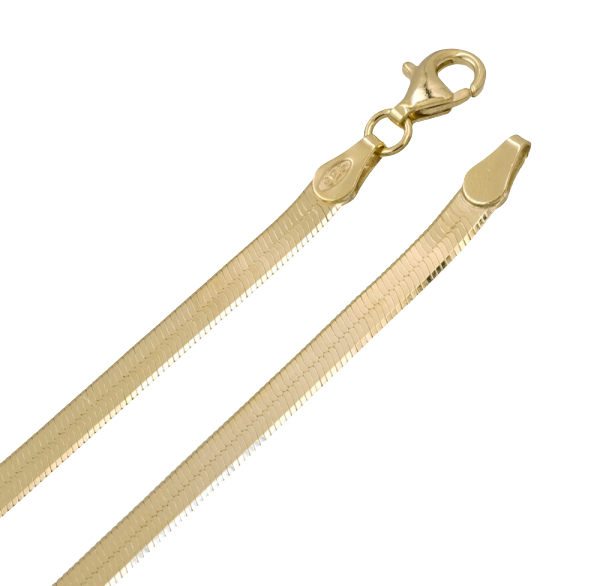 Doppelpanzerarmband flach 3.5mm breit Silber 925/000 vergoldet