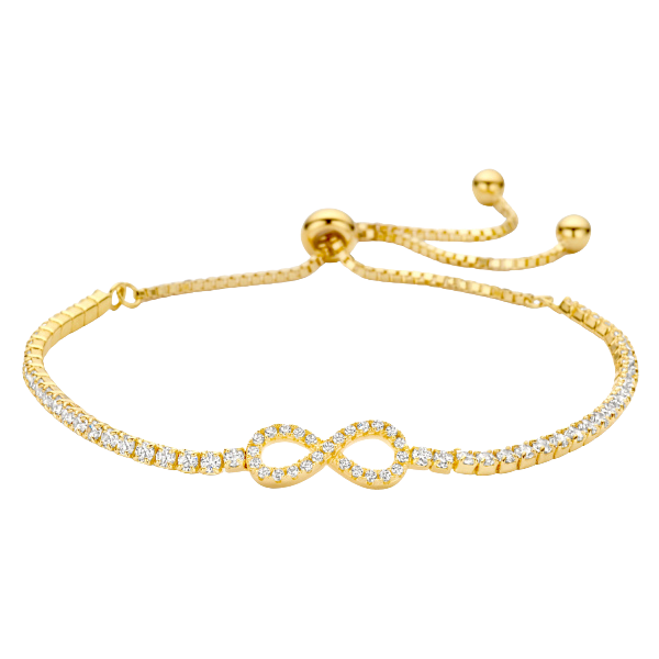 Armband Endless mit 71 Zirkonia Silber 925/000 vergoldet