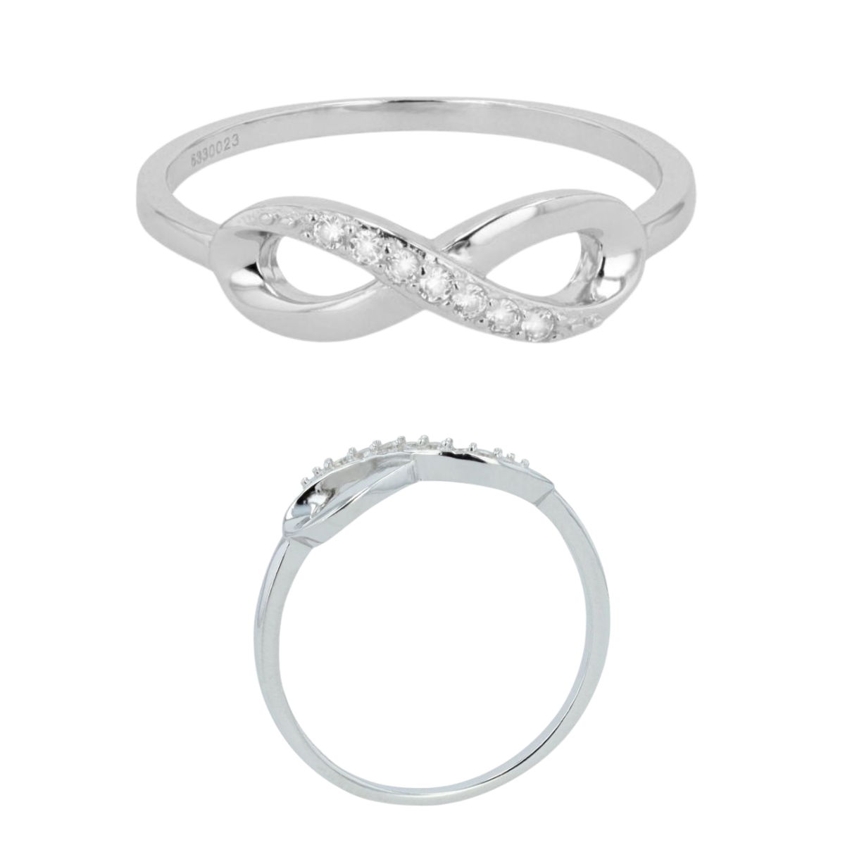 Infinity 925 Echt Silber Ring Zirkoniabesatz