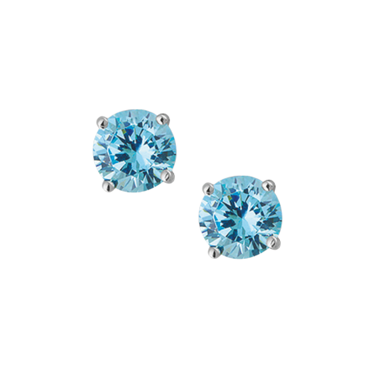 Ohrstecker Zirkonia aqua 6mm Silber 925