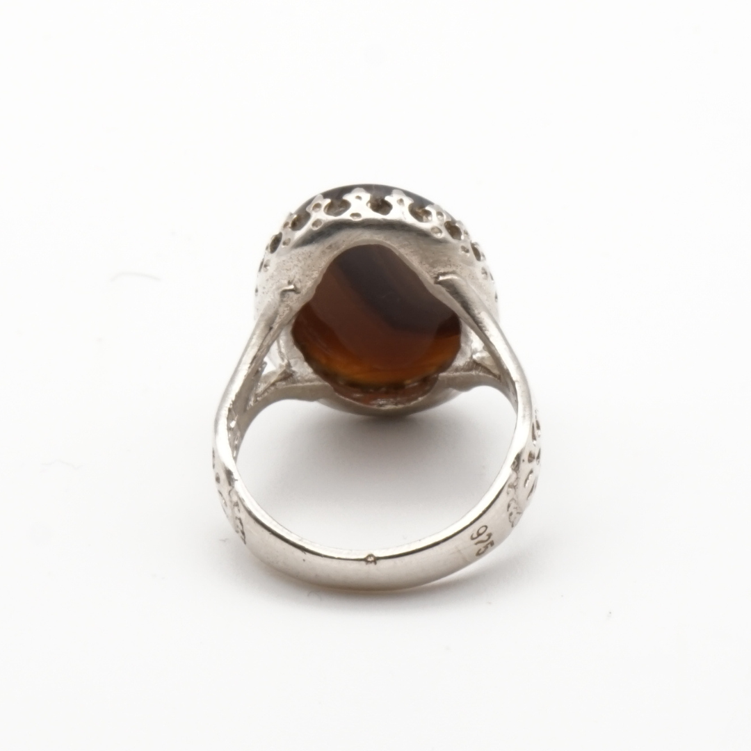 925 Silber Herrenring Jemen Achat - Aqeeq Yamani
