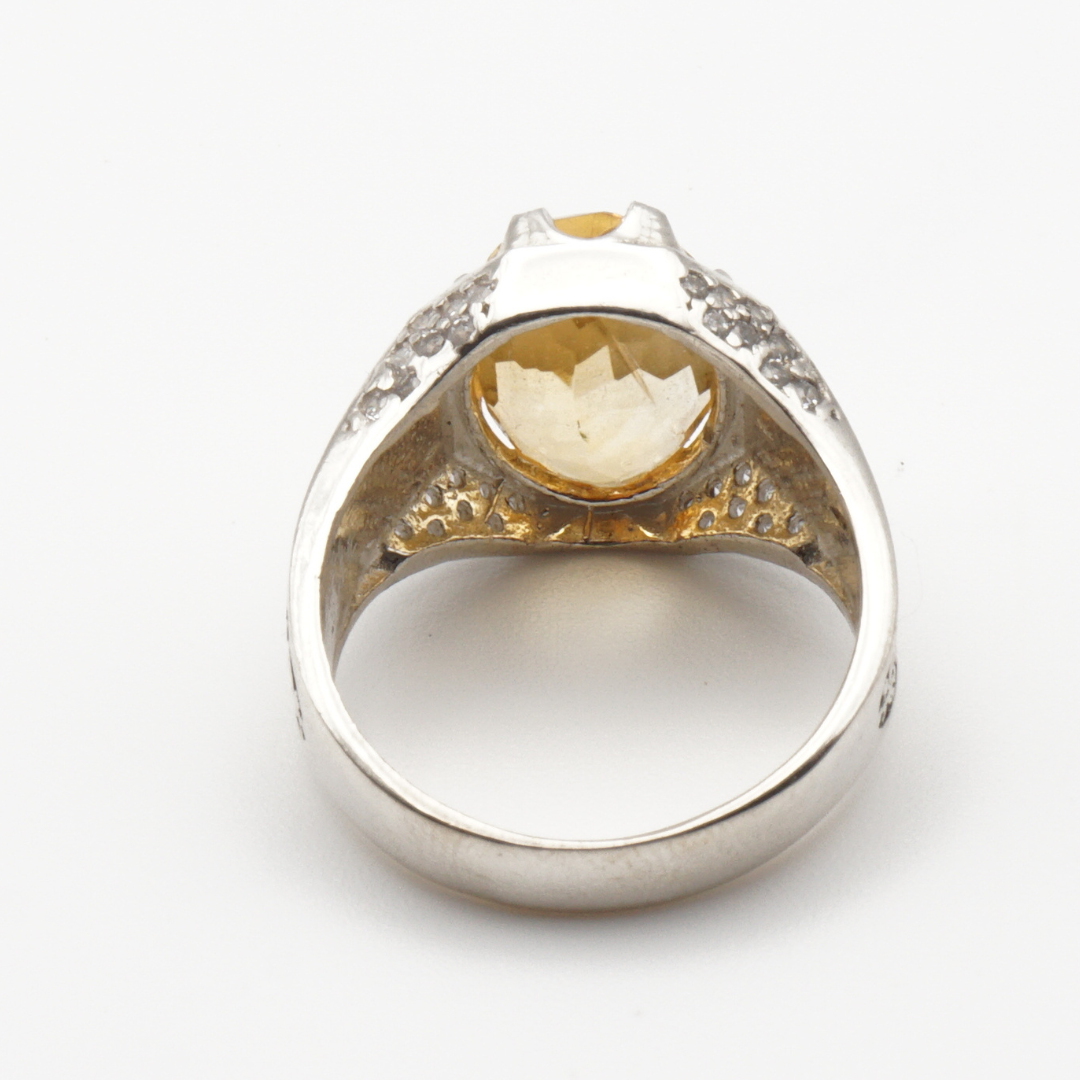 925 Silberring mit echtem Citrin