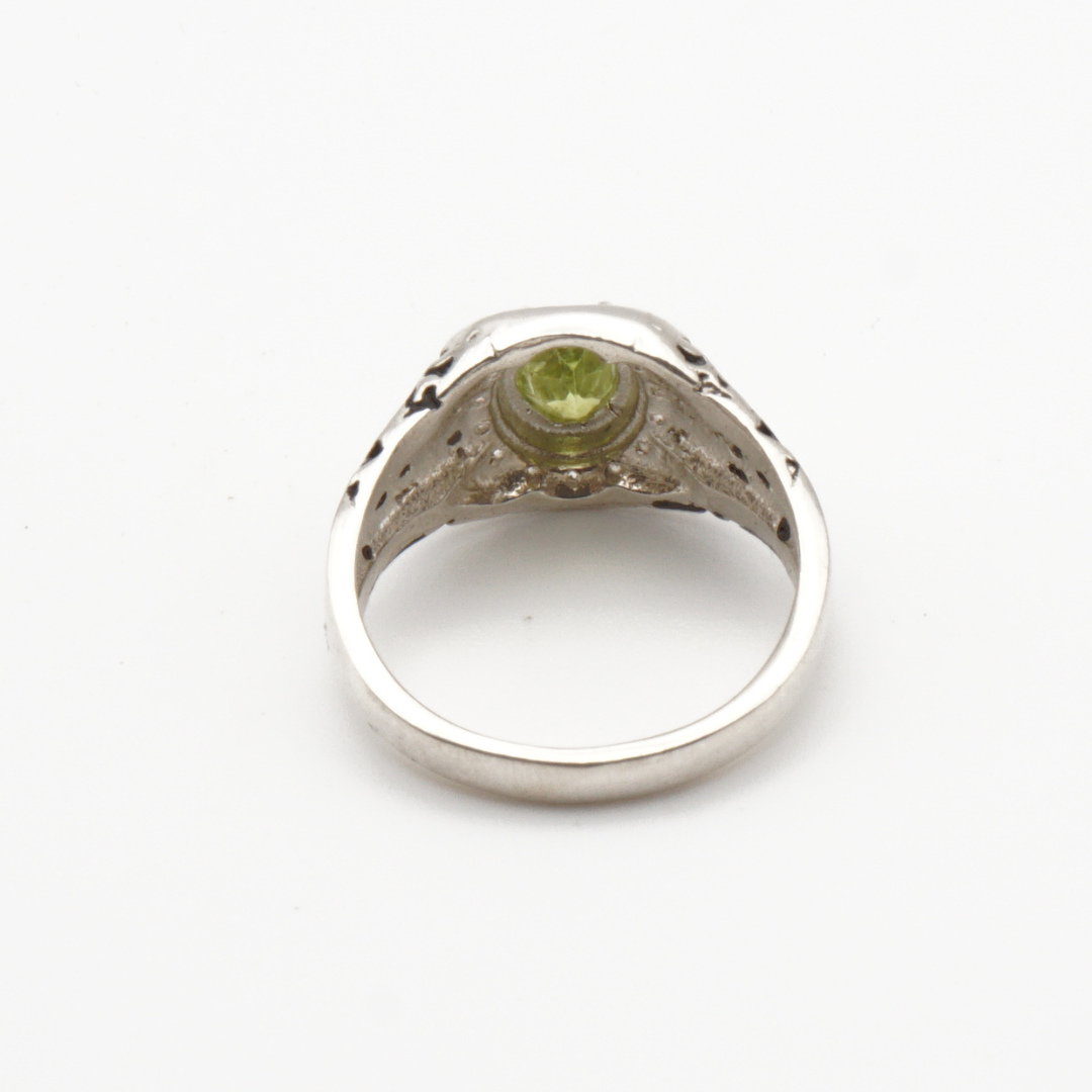 925 Silber Herrenring mit echtem Peridot - Zabarjad