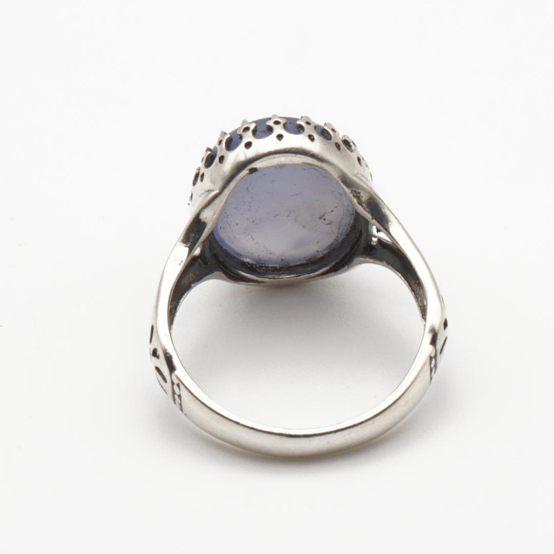 925 Silber Herrenring mit echtem Jemen Achat - Aqeeq Yamani