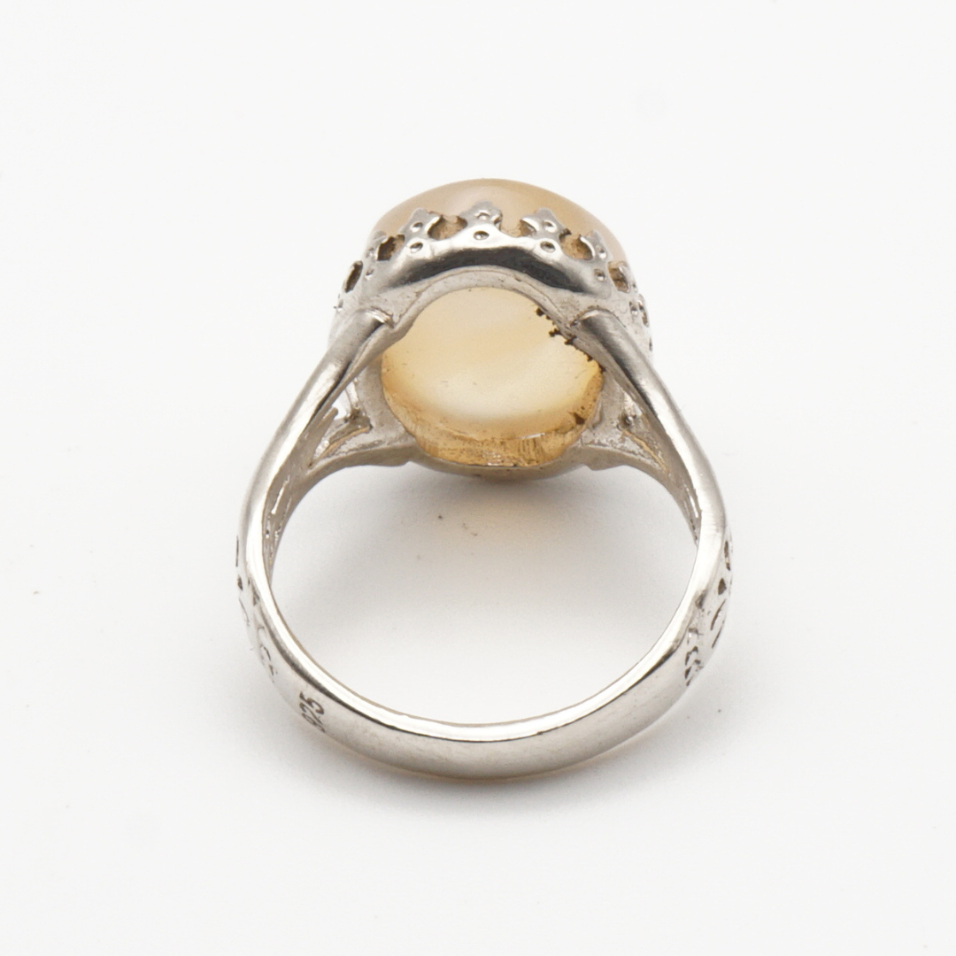 925 Silber Herrenring mit echtem Jemen Achat - Aqeeq Yamani