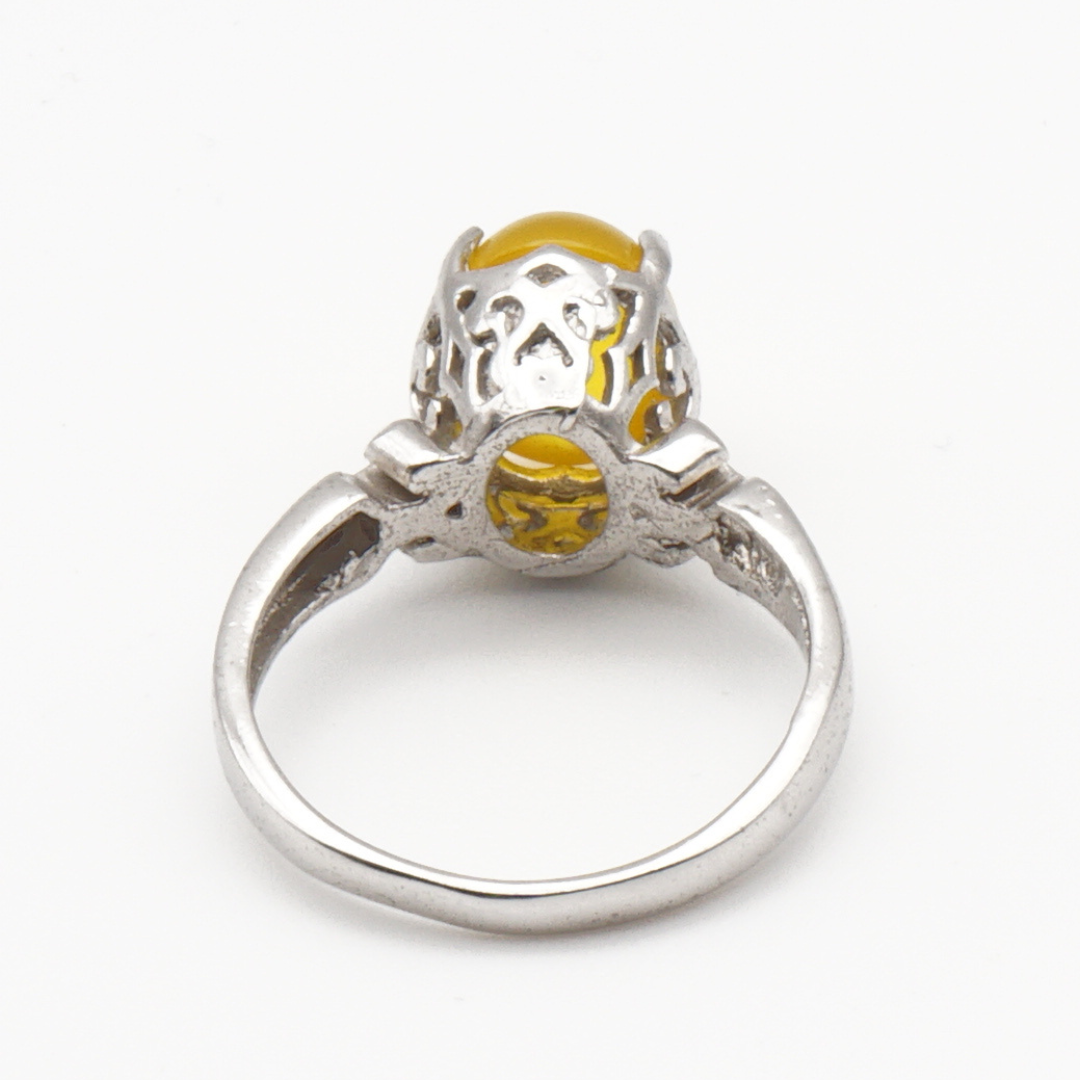 925 Silber Damen Ring mit Jemen Achat - Aqeeq Sharaf al Shams