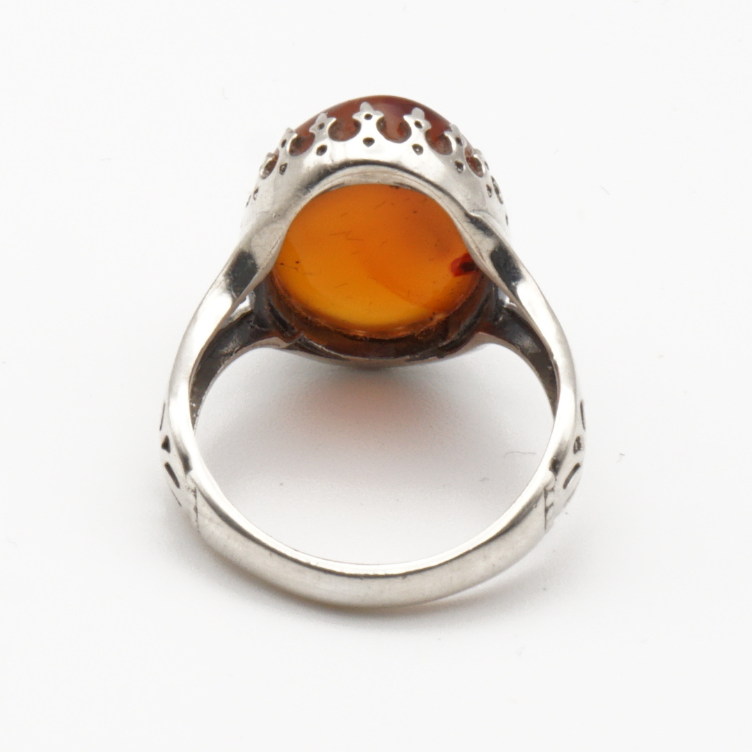 925 Silber Herrenring mit echtem Jemen Achat - Aqeeq Yamani