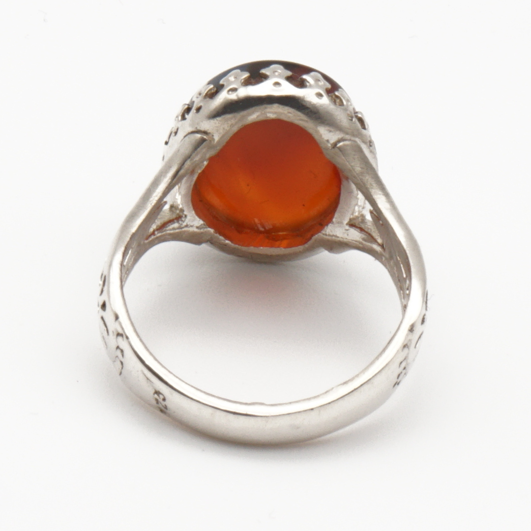 925 Silber Herrenring mit echtem Jemen Achat - Aqeeq Yamani