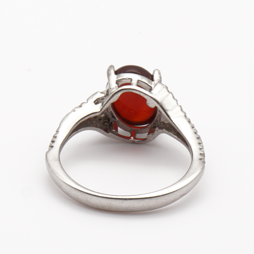 925 Silber Damen Ring mit Jemen Achat - Aqeeq Yamani