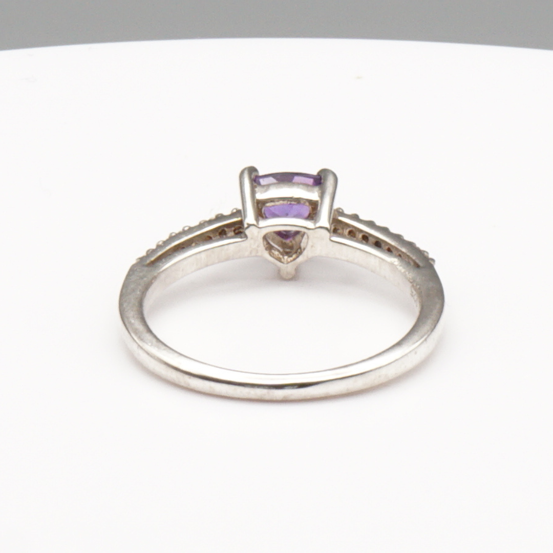 925 Silber Damen Ring mit echtem Amethyst