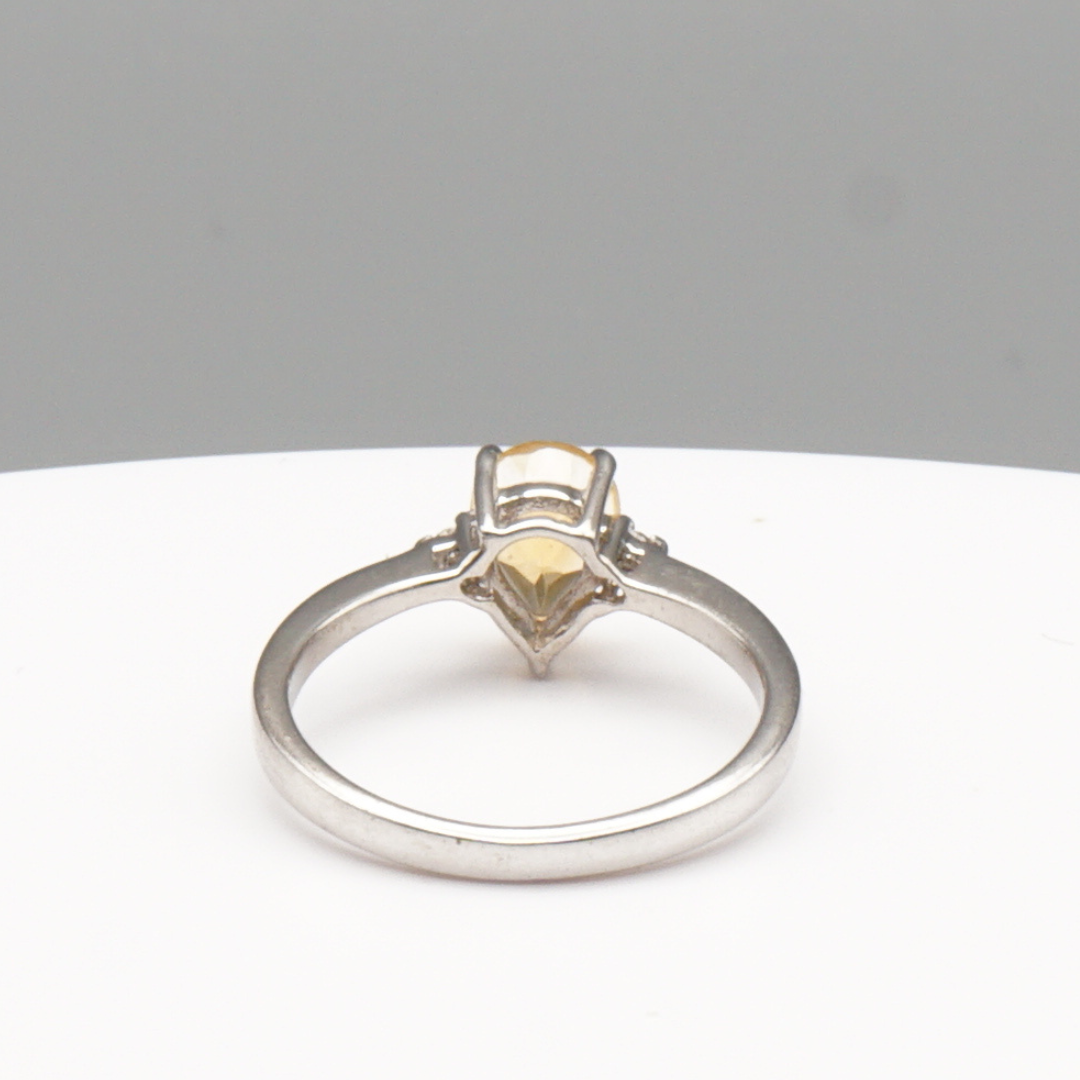 925 Silber Damen Ring mit echtem Citrin
