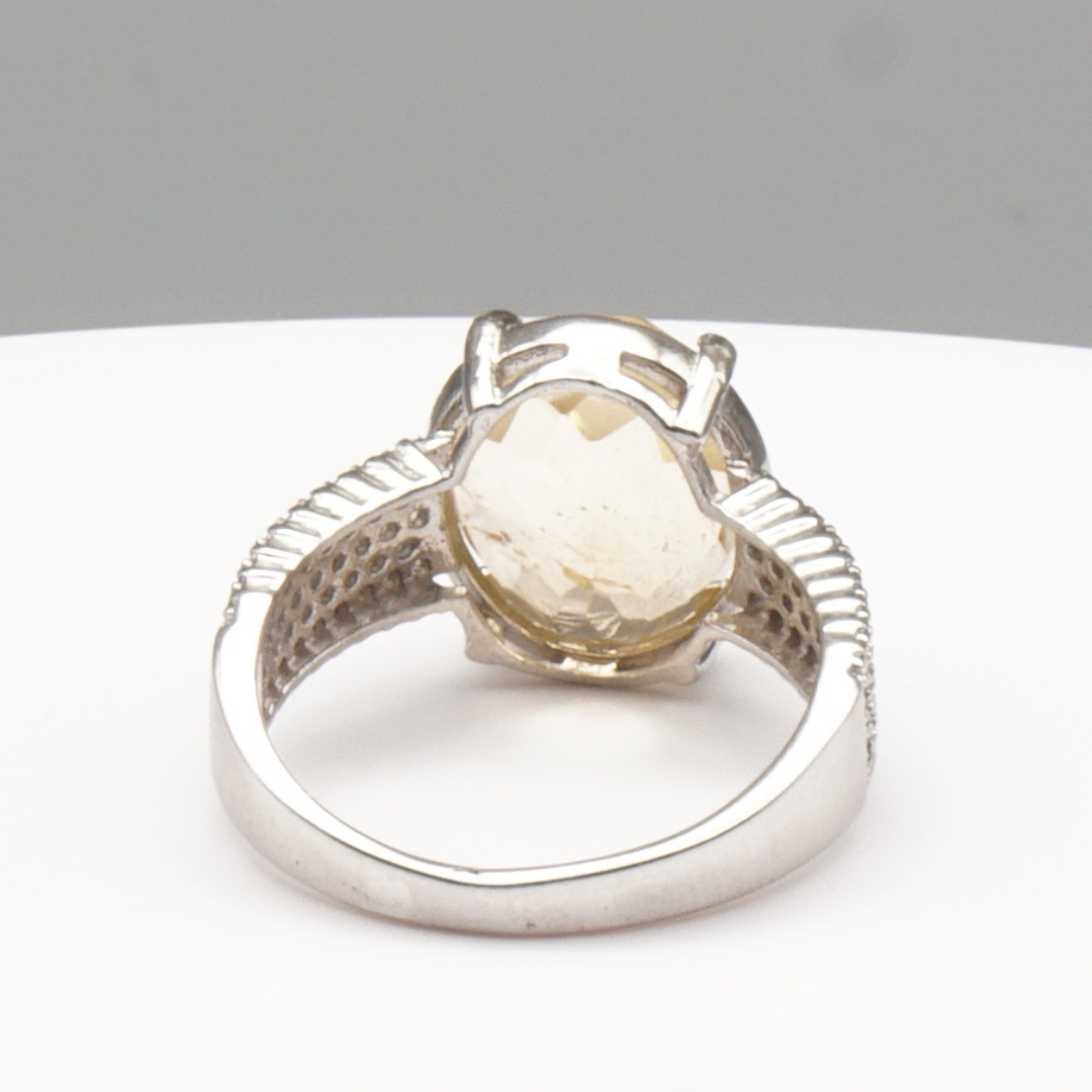 925 Silber Damen Ring mit echtem Citrin