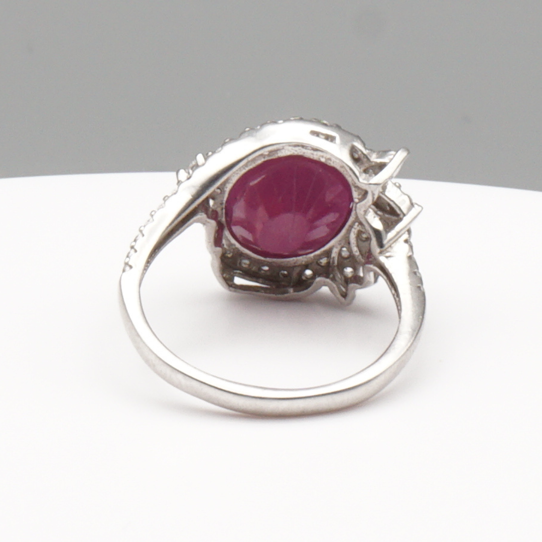 925 Silber Damen Ring mit echtem Rubin - Yaqoot
