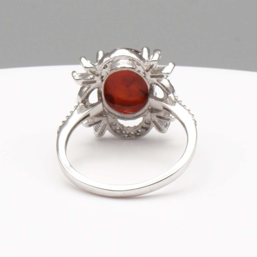 925 Silber Damen Ring mit Jemen Achat - Aqeeq Yamani