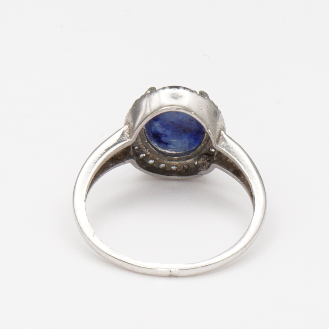 925 Silber Damen Ring mit natürlichem Saphir