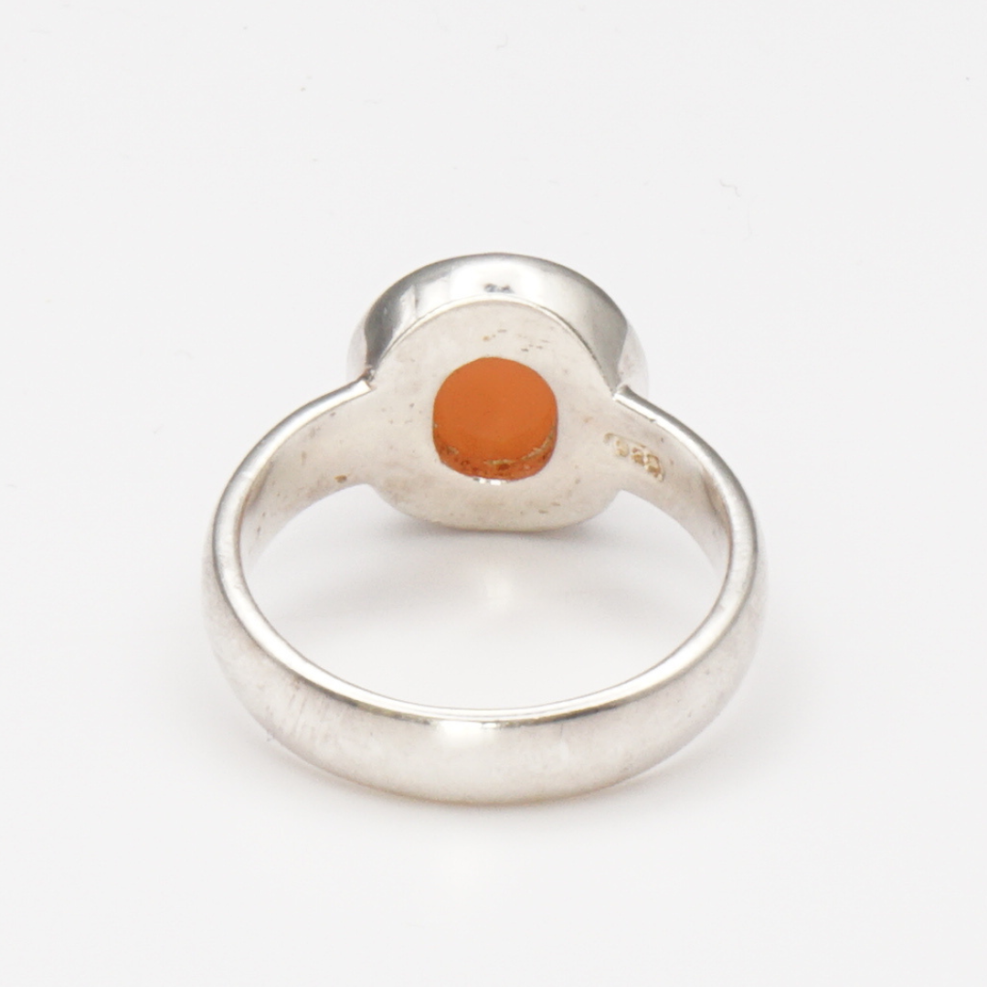 925 Massvier Silber Damen Ring mit Jemen Achat - Aqeeq - Handarbeit