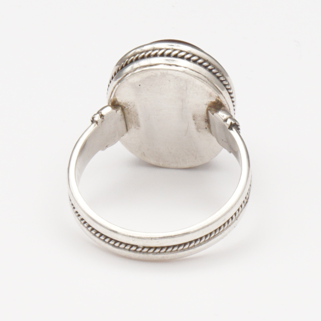 925 Silber Herrenring mit Jemen Achat - Aqeeq Yamani Handarbeit