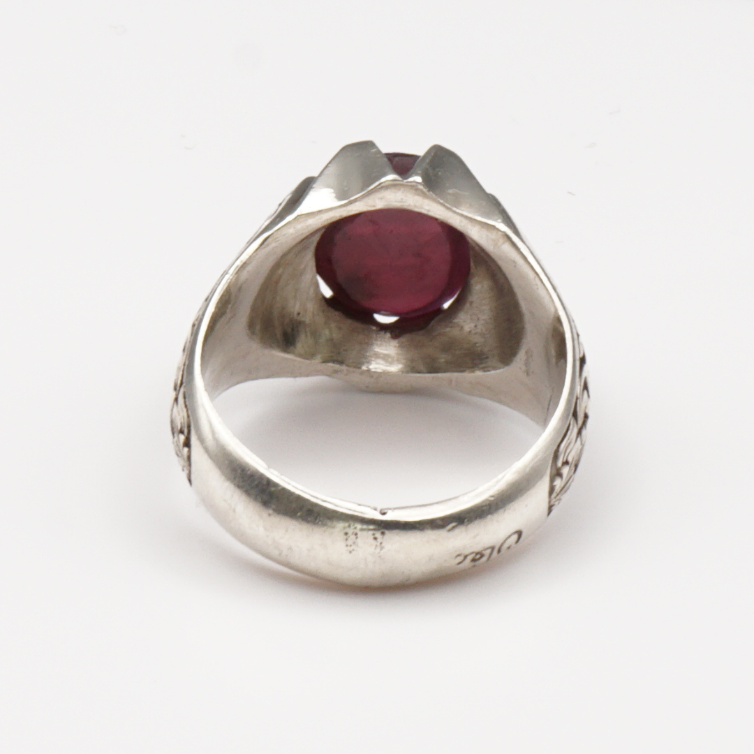 925 Silberring mit echtem Rubin - Yaqoot - Handarbeit