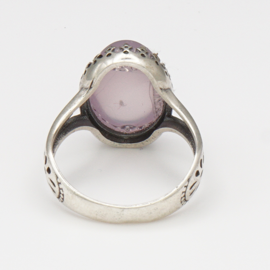 925 Silber Damen Ring mit Jemen Achat - Aqeeq Yamani