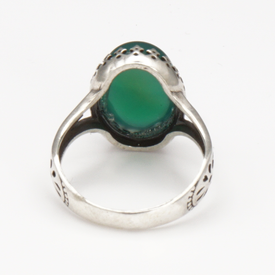 925 Silber Damen Ring mit Jemen Achat - Aqeeq Khorrasani