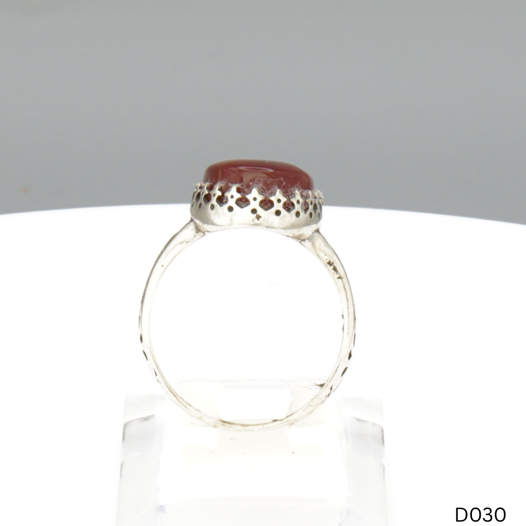 925 Silber Damen Ring mit Jemen Achat - Aqeeq Yamani