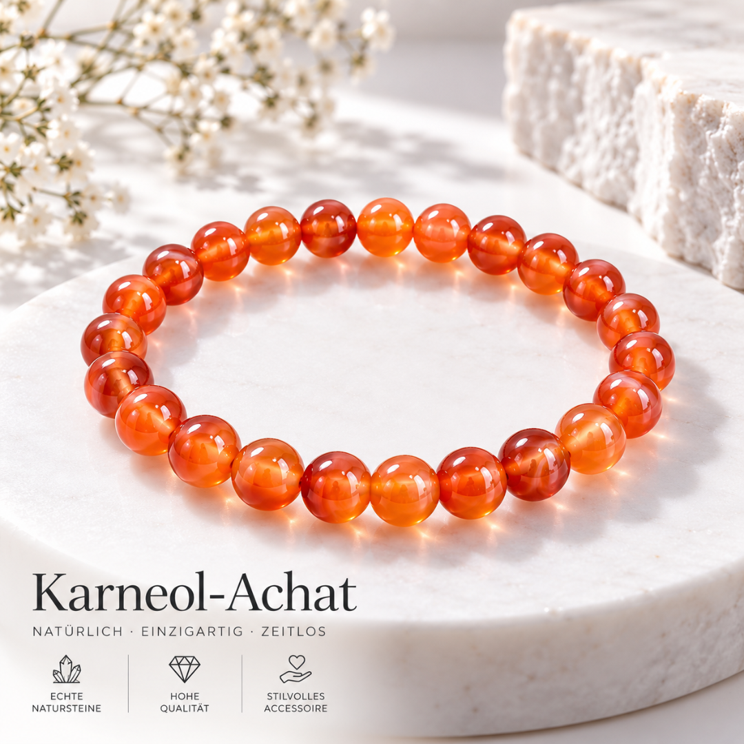 Edelsteinarmband aus echtem Karneol-Achat