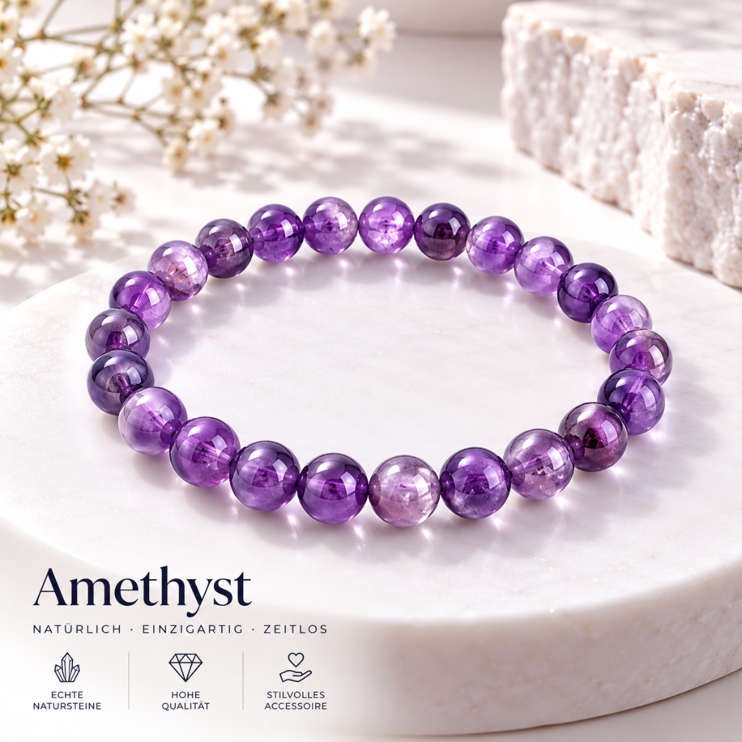 Edelsteinarmband aus echtem Amethyst