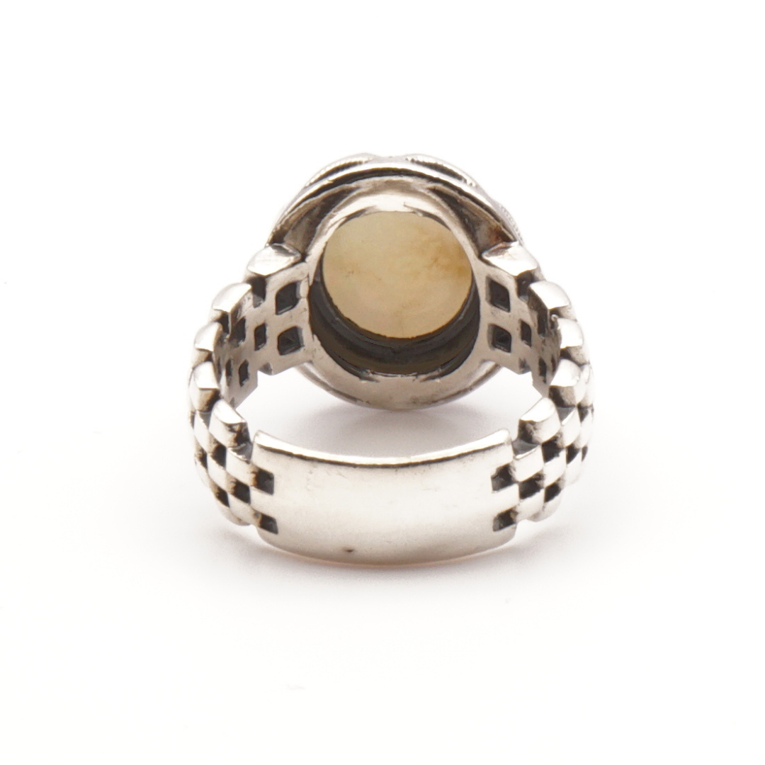 925 Silber Herrenring Opal / Edelopal - Handarbeit - Massiv