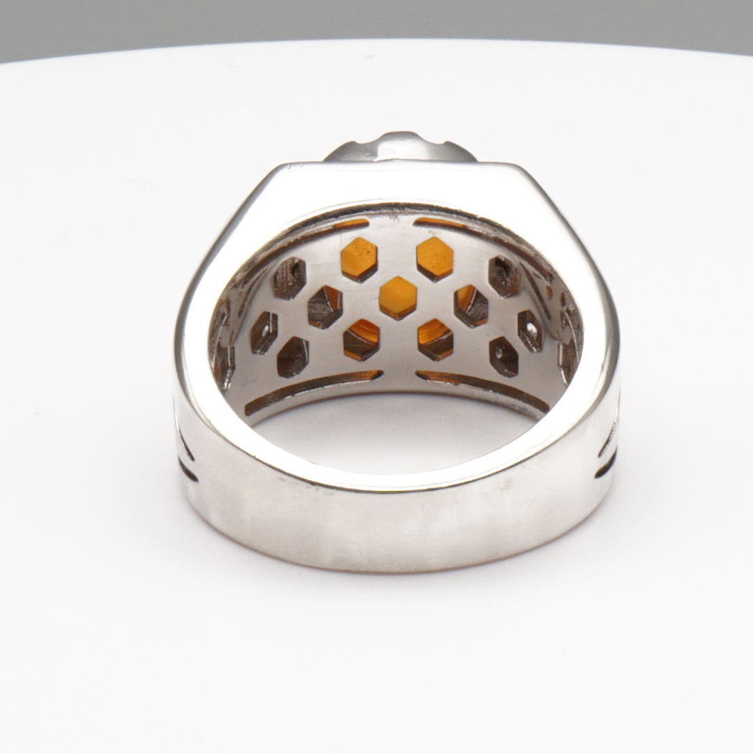 925 Silber Herren Aqeeq Ring Yamani - Jemen Karneol - Achat - Handarbeit - Massiv