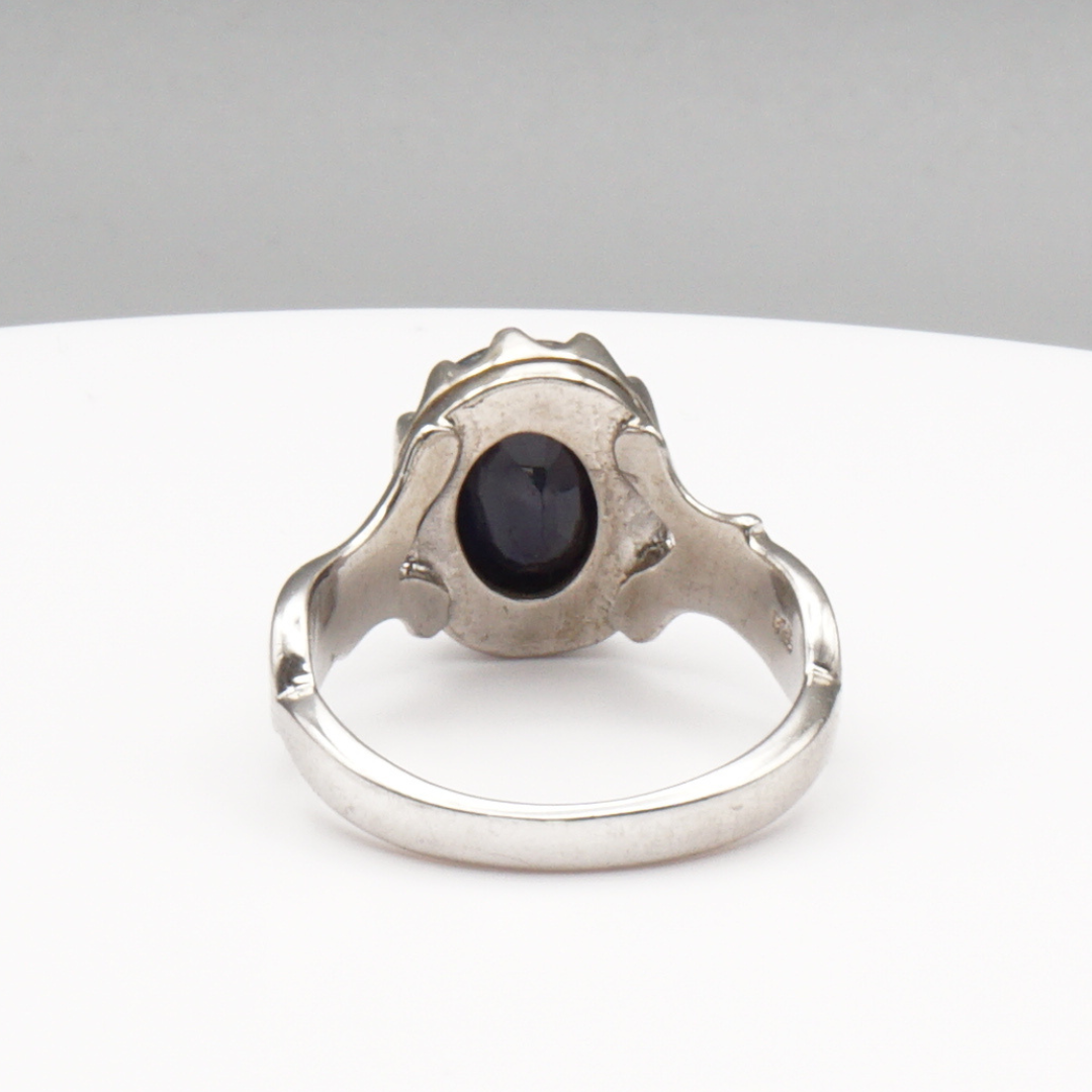 925 Silberring mit natürlichem Saphir