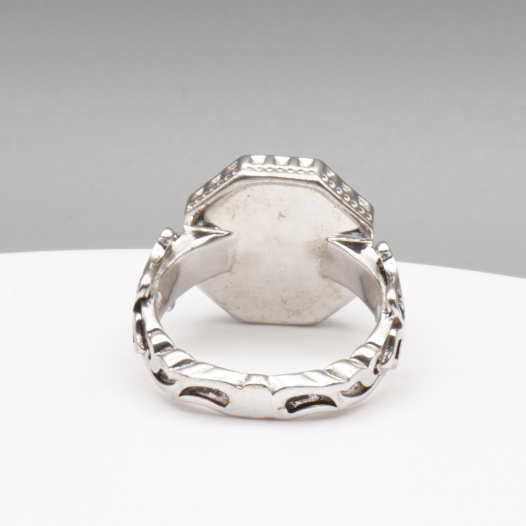 925 Silberring mit natürlicher Jade – Handarbeit