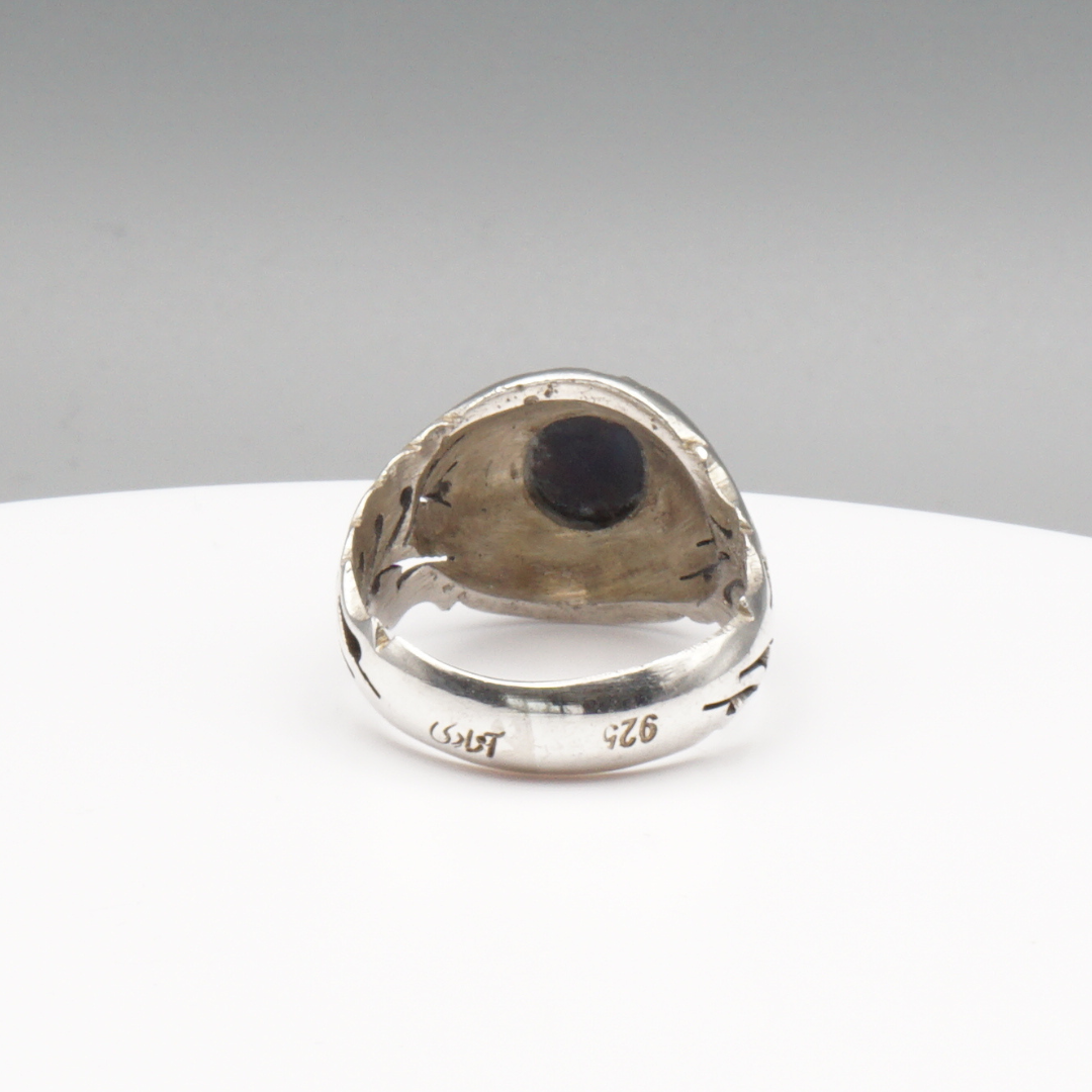 925 Silber Herrenring Opal / Edelopal - Handarbeit - Massiv