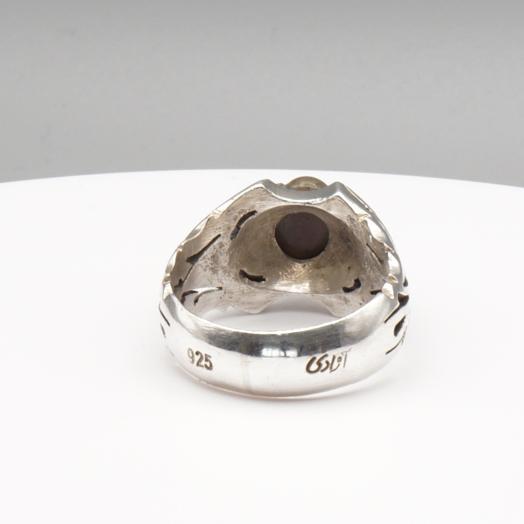 925 Silber Herrenring Opal / Edelopal - Handarbeit - Massiv