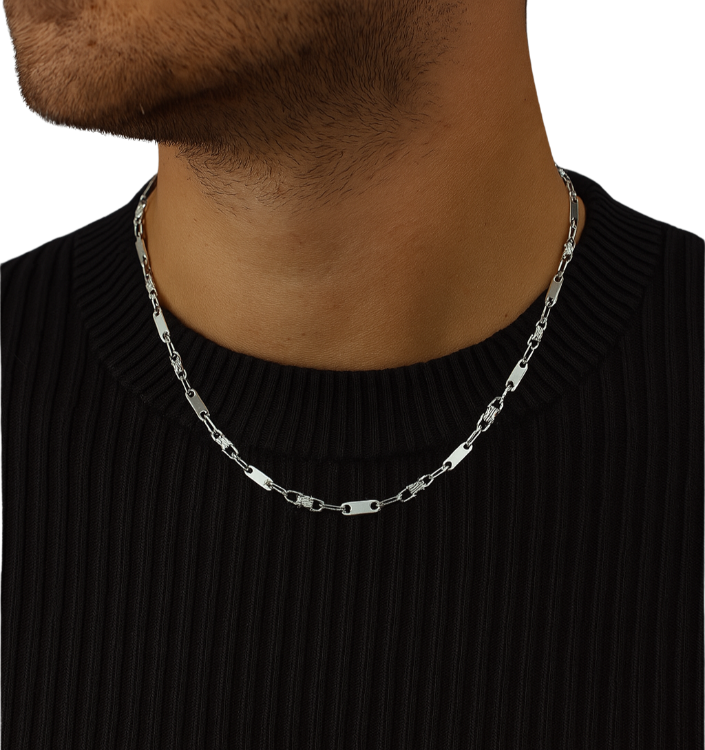 Halskette Plattenkette 6 mm aus 925/- Silber „Bellamy“