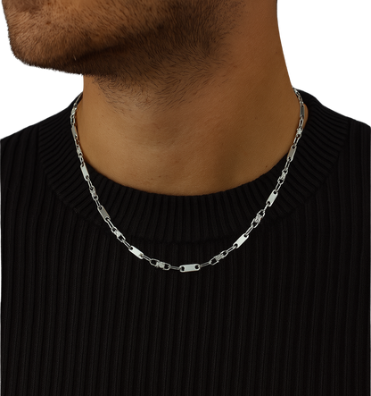 Halskette Plattenkette 6 mm aus 925/- Silber „Bellamy“