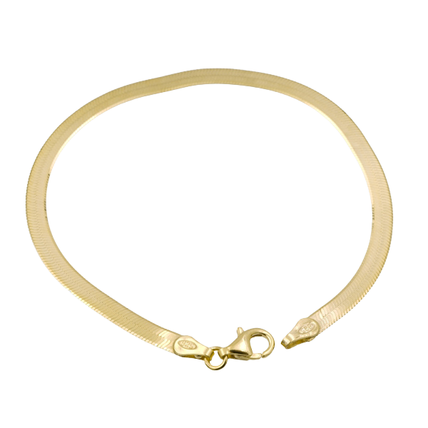 Doppelpanzerarmband flach 3.5mm breit Silber 925/000 vergoldet