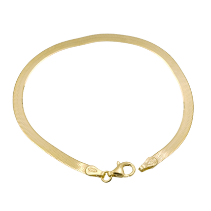 Doppelpanzerarmband flach 3.5mm breit Silber 925/000 vergoldet