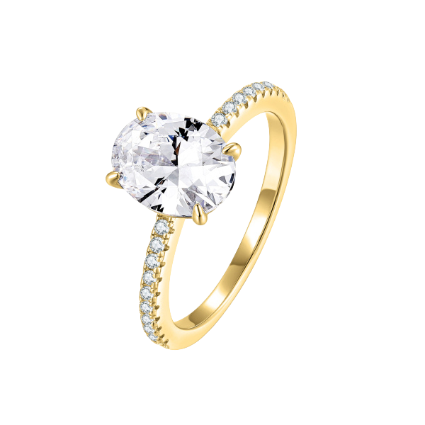 Damenring "Glorina" mit 23 Zirkonia Silber 925/000 vergoldet