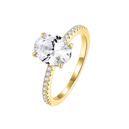 Damenring "Glorina" mit 23 Zirkonia Silber 925/000 vergoldet