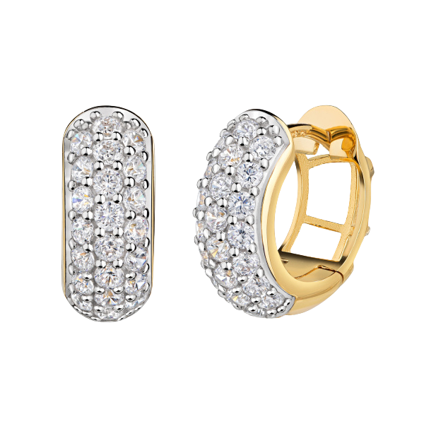 Klappcreolen "Royal" mit 44 Zirkonia Silber 925/000 vergoldet