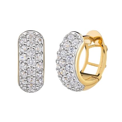 Klappcreolen "Royal" mit 44 Zirkonia Silber 925/000 vergoldet