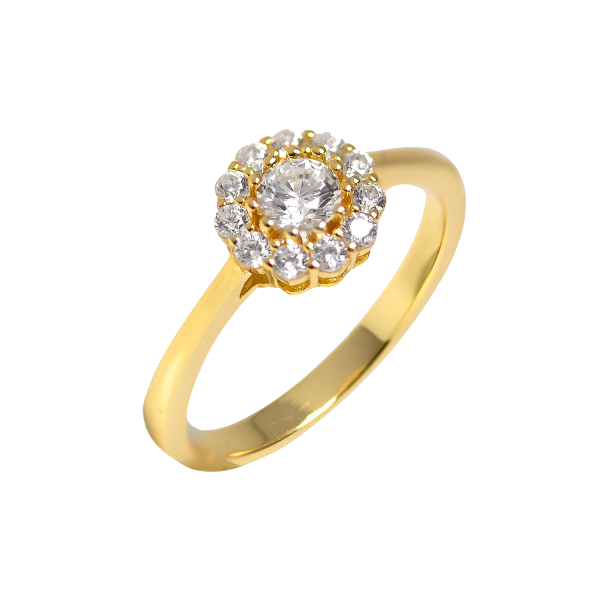 Damenring "Solina" mit 12 Zirkonia Silber 925/000 vergoldet