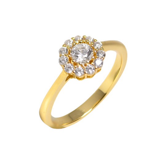 Damenring "Solina" mit 12 Zirkonia Silber 925/000 vergoldet