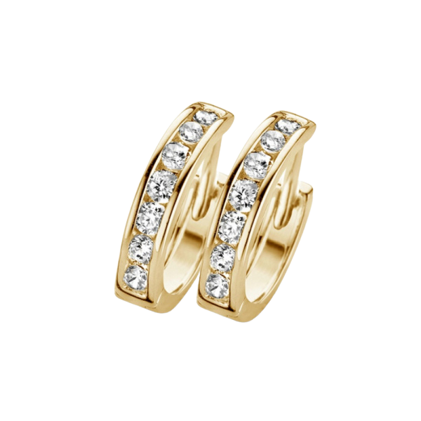 Klappcreolen Zirkonia 15/3mm Silber 925/000