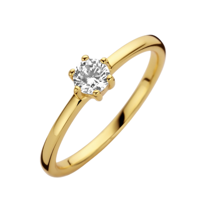 925 Silber Damenring "Soléra" Vergoldet mit Zirkonia