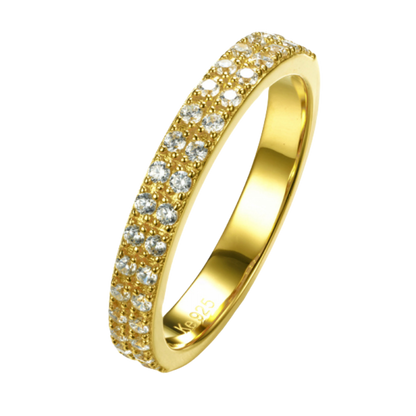 925 Silber - Damenring "Soraya" Vergoldet mit 34 Zirkonia