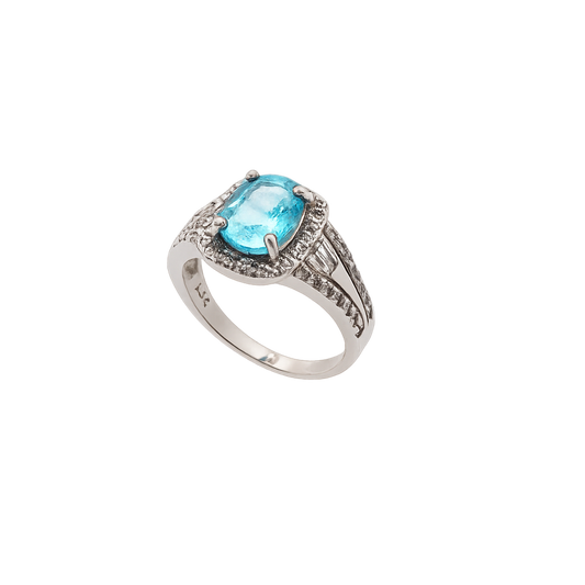 Damenring "ICE" 925 Silber - Blautopas Unikat