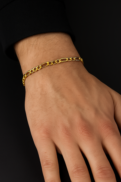 Figaro-Armkette aus 925 Silber – 18K vergoldet 5 mm