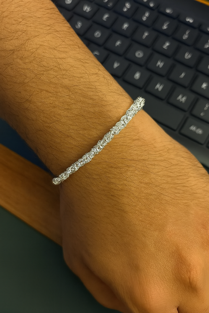 Herren Armband aus 925er Silber – Double Curb Design 4 mm