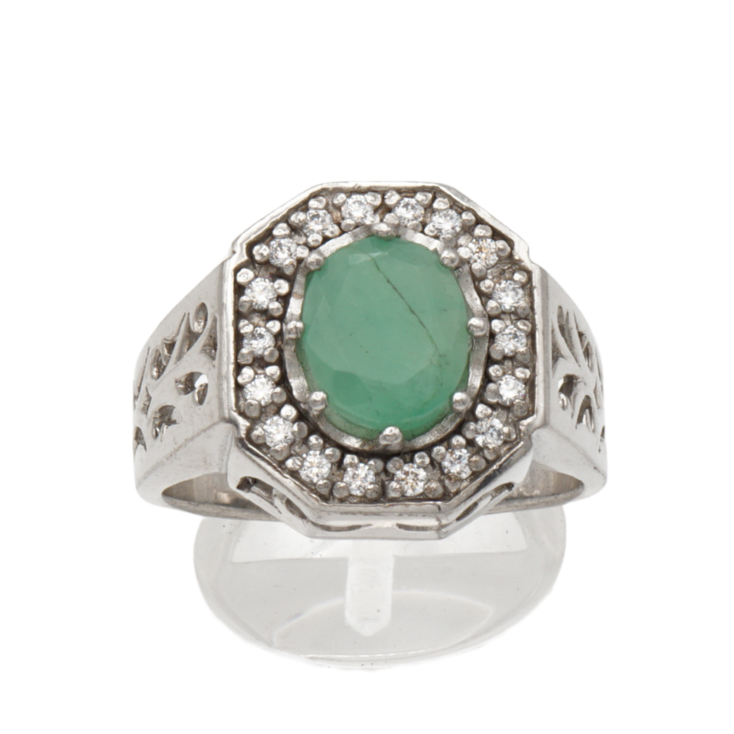 925 Silberring mit echtem Aventurin und Zirkonia